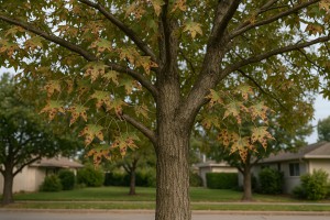 Sweetgum affected by Anthracnose
