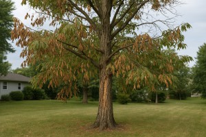 Shagbark Hickory affected by Armillaria root rot
