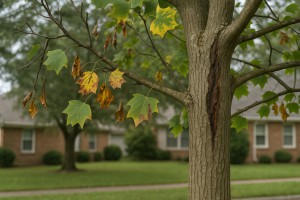 Tulip Poplar affected by Botryosphaeria canker