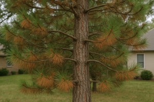Red Pine affected by Dothistroma needle blight