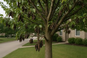 Bradford Pear affected by Fire blight