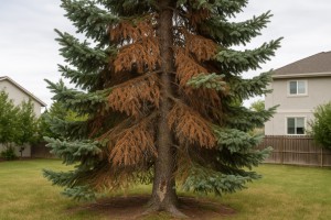 Engelmann Spruce affected by Heterobasidion root rot