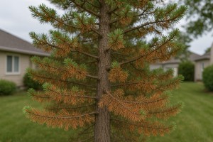 Jack Pine affected by Lophodermium needle cast