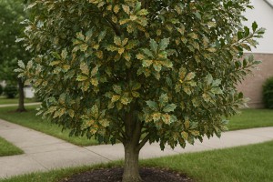 American Holly affected by Pestalotiopsis leaf spot