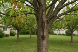 Black Cherry affected by Phomopsis canker