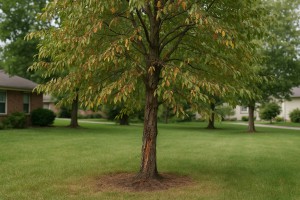 American Hophornbeam affected by Phytophthora root and crown rot