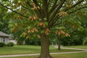 Tulip Poplar affected by Verticillium wilt
