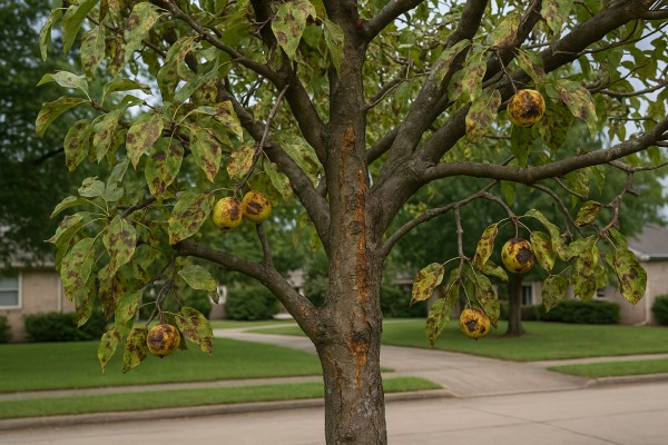 Southern Crabapple affected by Bitter rot