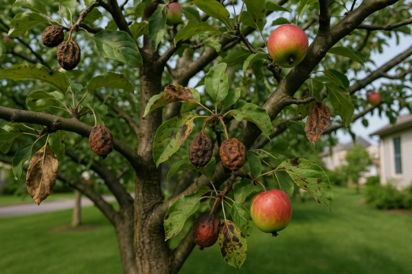 Apple affected by Black rot