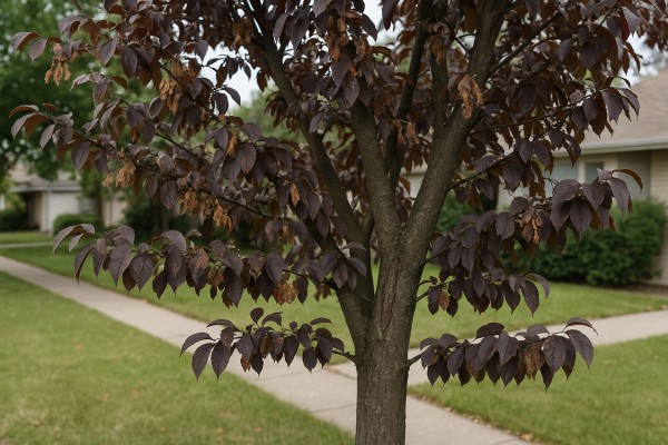 Purpleleaf Plum affected by Brown rot