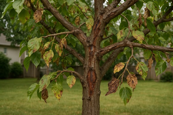 White Mulberry affected by Canker diseases