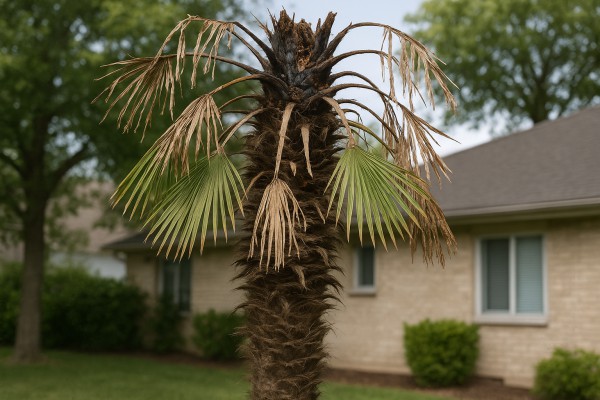 Windmill Palm affected by Crown rot