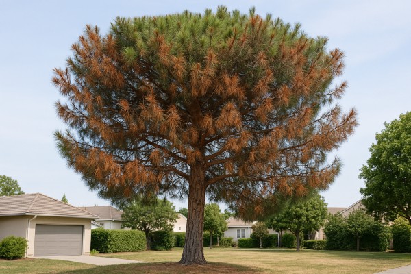 Italian Stone Pine affected by Diplodia tip blight