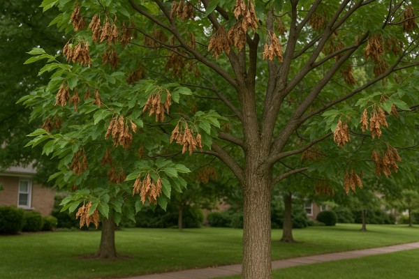 White Ash affected by Diplodia twig blight