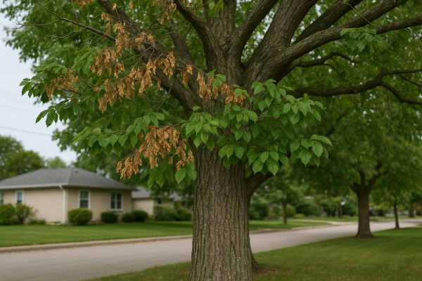 American Elm affected by Dutch elm disease