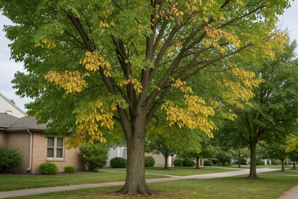 American Elm affected by Elm yellows