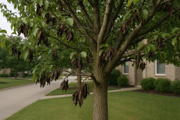 Bradford Pear affected by Fire blight