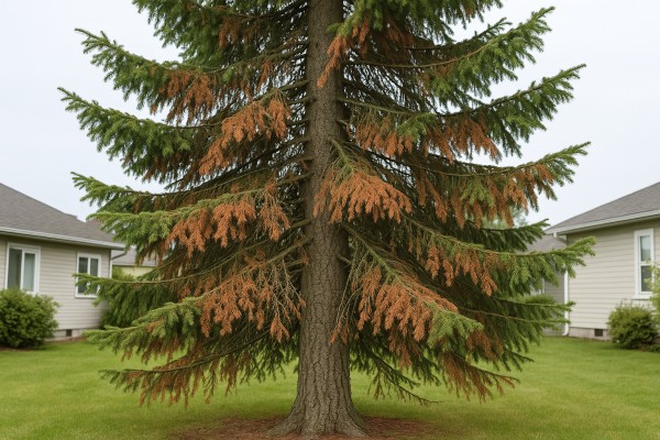 Sitka Spruce affected by Heterobasidion root disease