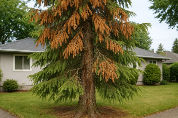 Western Hemlock affected by Laminated root rot