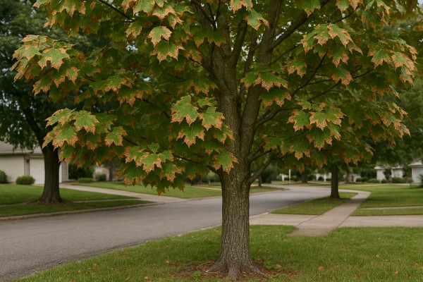 Florida Maple affected by Maple leaf scorch