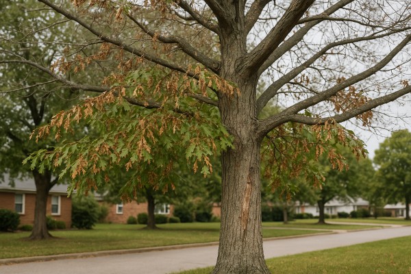Willow Oak affected by Oak decline