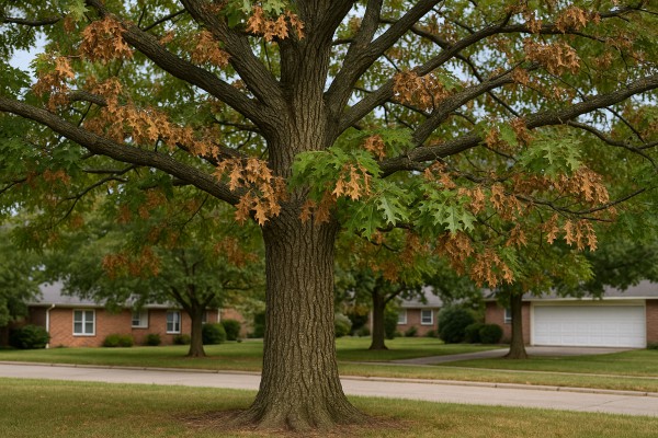 White Oak affected by Oak wilt
