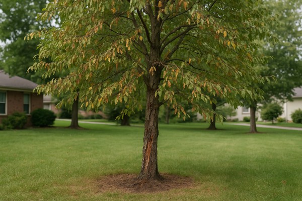 American Hophornbeam affected by Phytophthora root and crown rot