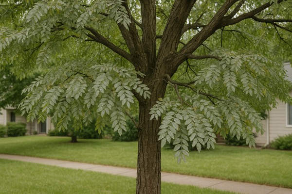 Honey Locust affected by Powdery mildew
