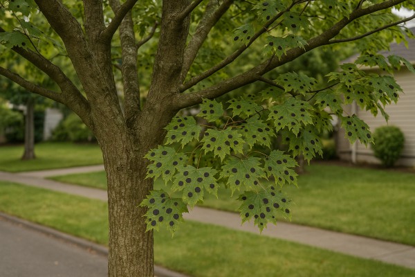 Vine Maple affected by Tar spot