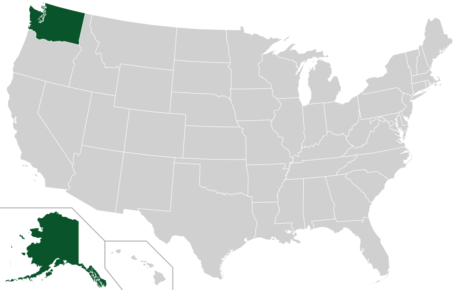 Coverage map for Alaska Yellow Cedar in the US