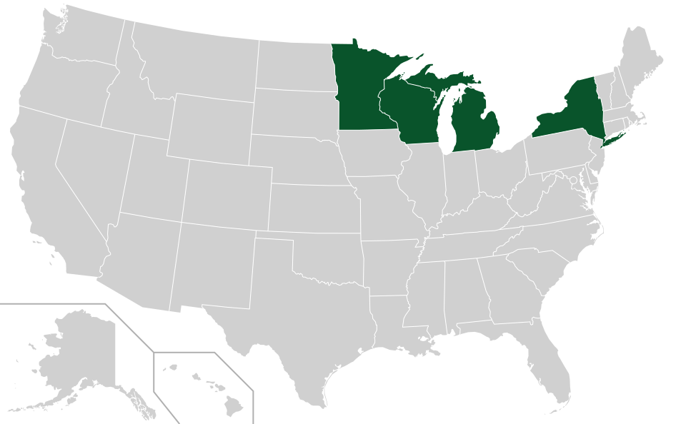 Coverage map for Bigtooth Aspen in the US
