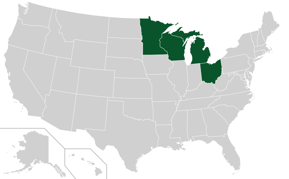 Coverage map for Black Ash in the US