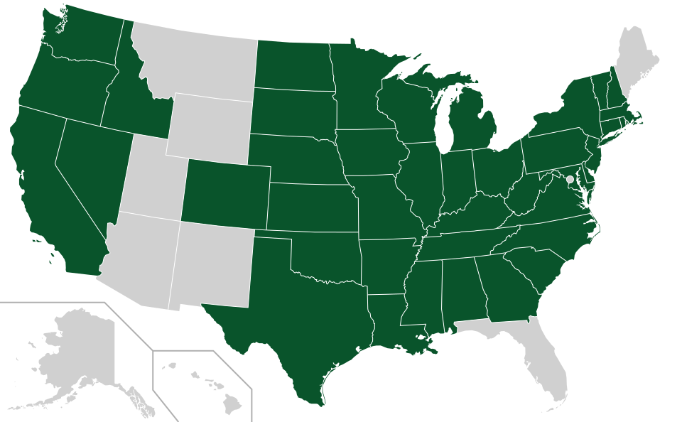 Coverage map for Black Walnut in the US