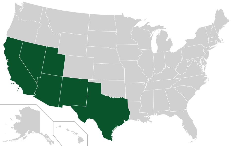 Coverage map for Blue Palo Verde in the US