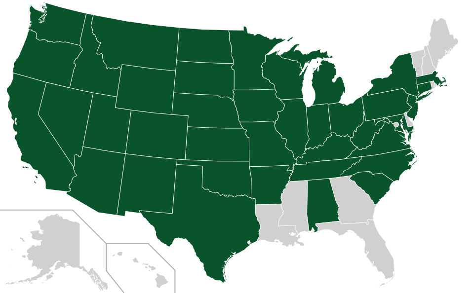 Coverage map for Boxelder in the US