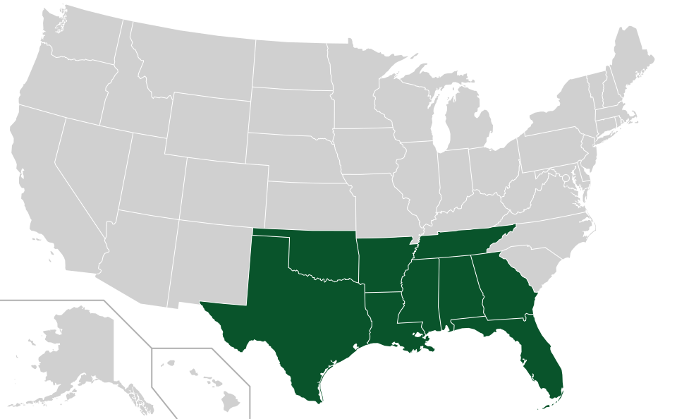 Coverage map for Cedar Elm in the US