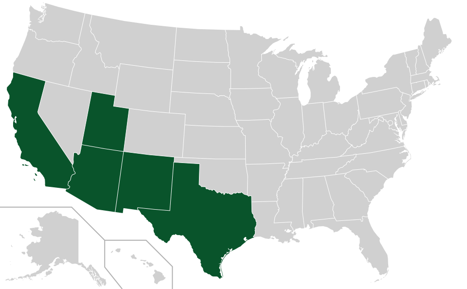 Coverage map for Chitalpa in the US
