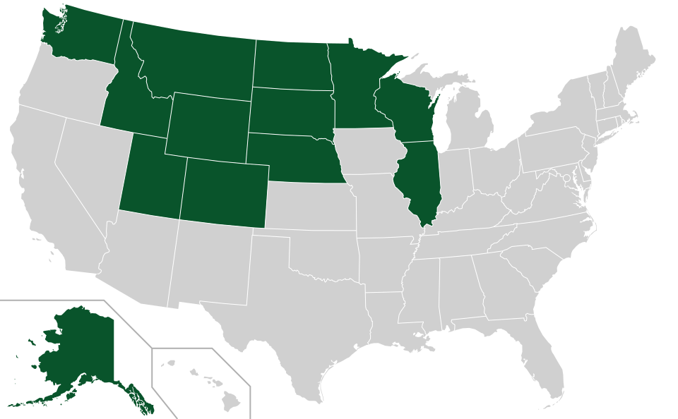 Coverage map for Chokecherry in the US