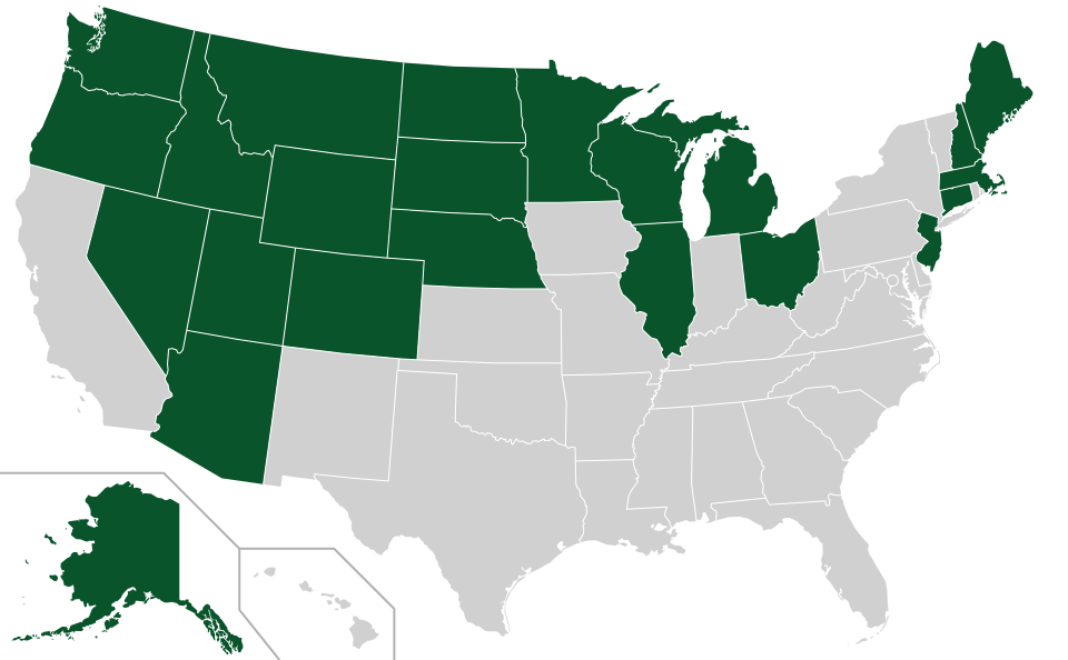 Coverage map for Colorado Blue Spruce in the US