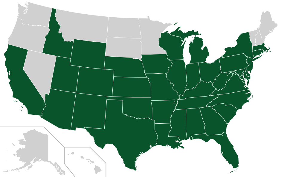 Coverage map for Eastern Redbud in the US