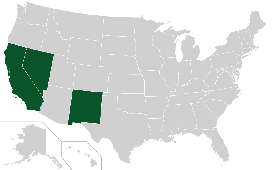 Coverage map for English Walnut in the US
