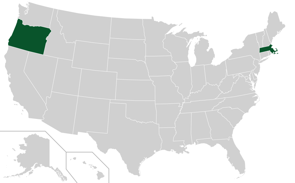 Coverage map for European Hornbeam in the US