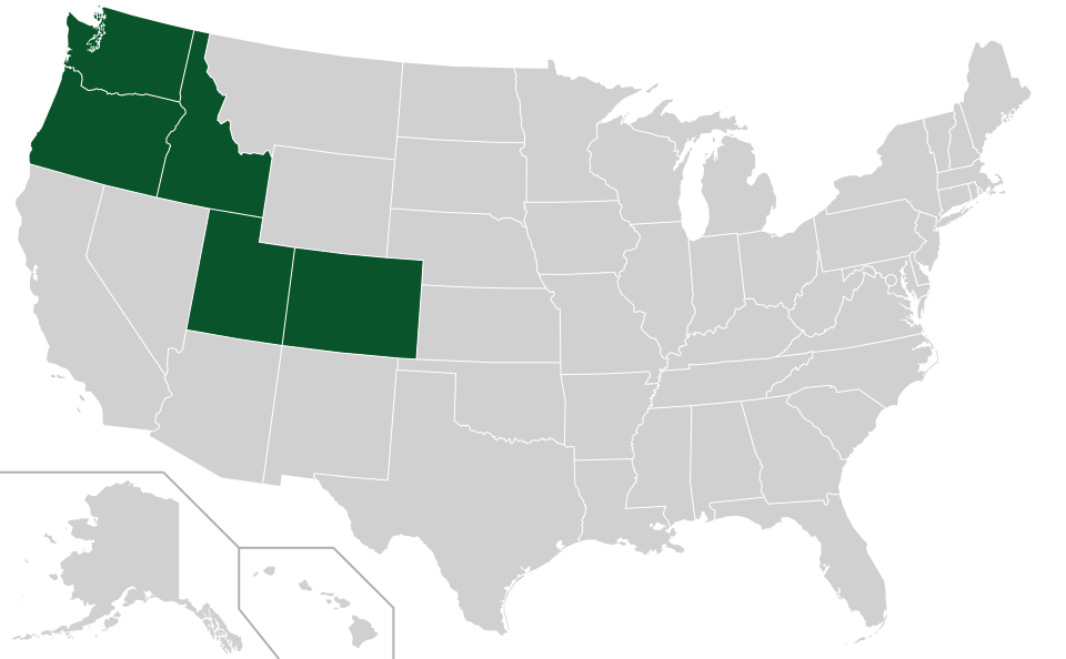 Coverage map for European White Birch in the US