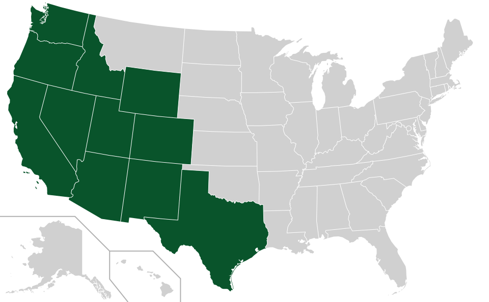 Coverage map for Fremont Cottonwood in the US