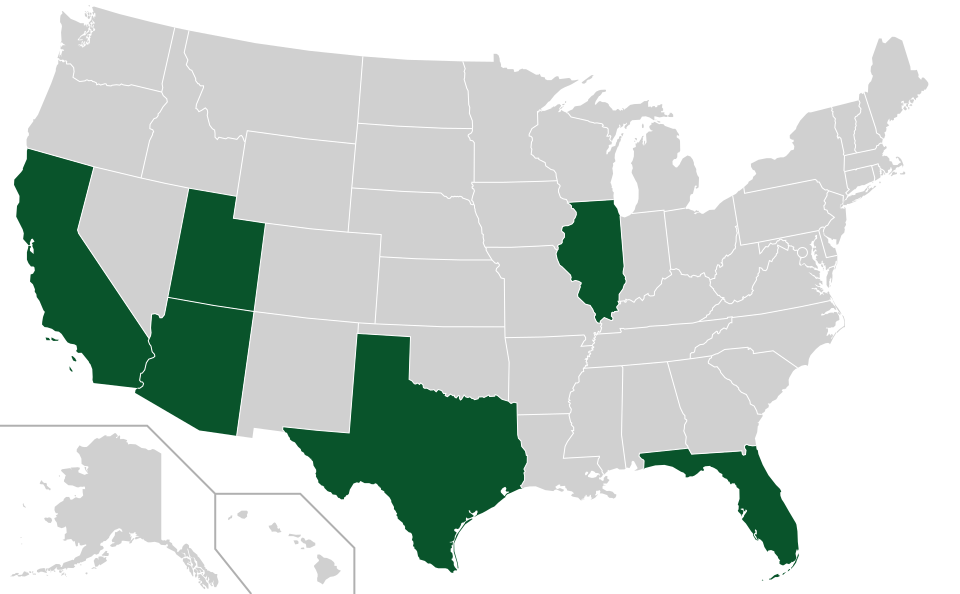 Coverage map for Golden Rain Tree in the US