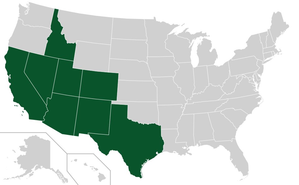 Coverage map for Goodding's Willow in the US