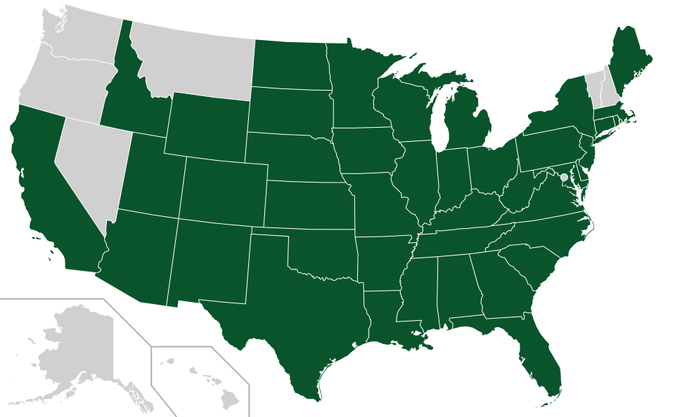 Coverage map for Hackberry in the US