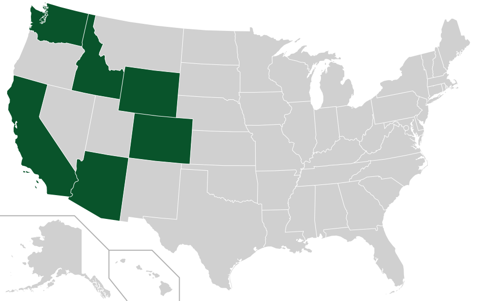 Coverage map for Lombardy Poplar in the US