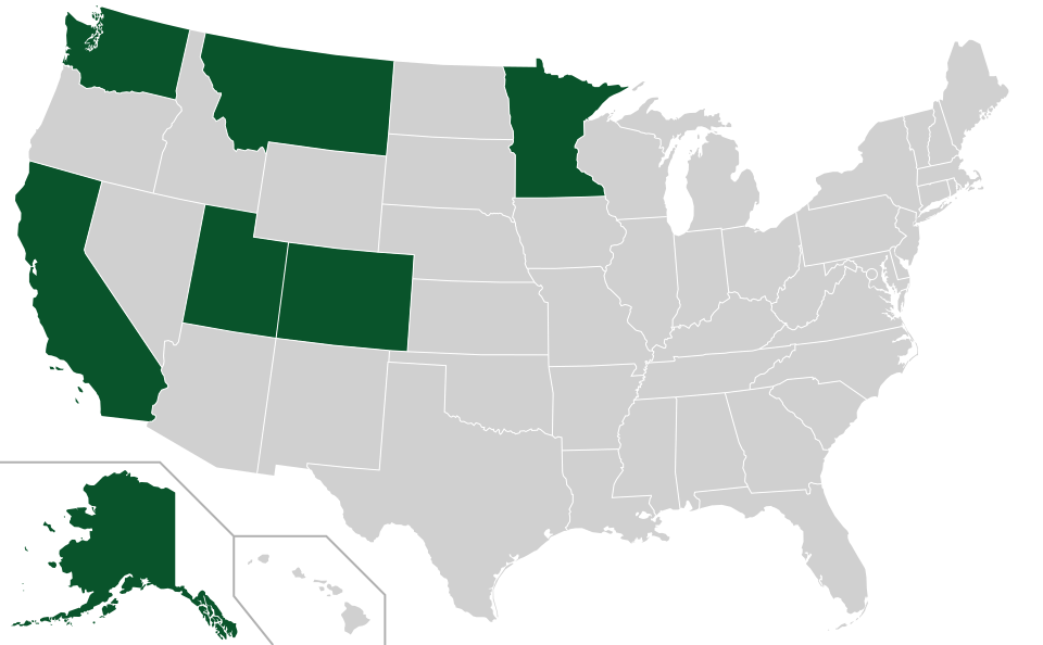 Coverage map for Mountain Ash in the US
