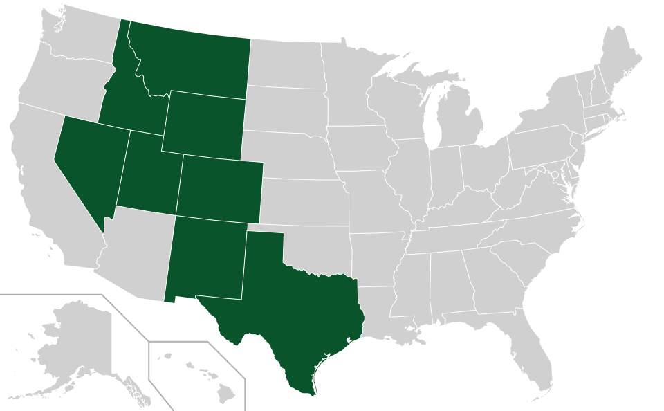 Coverage map for Narrowleaf Cottonwood in the US